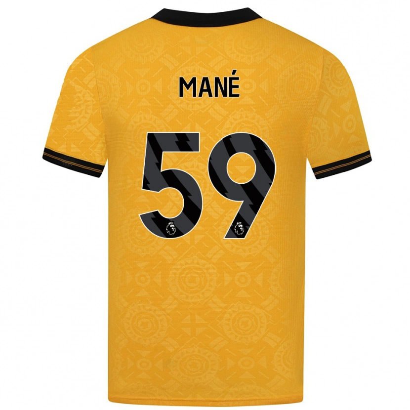 Danxen Homem Camisola Mateus Mané #59 Amarelo Preto Principal 2025/26 Camisa