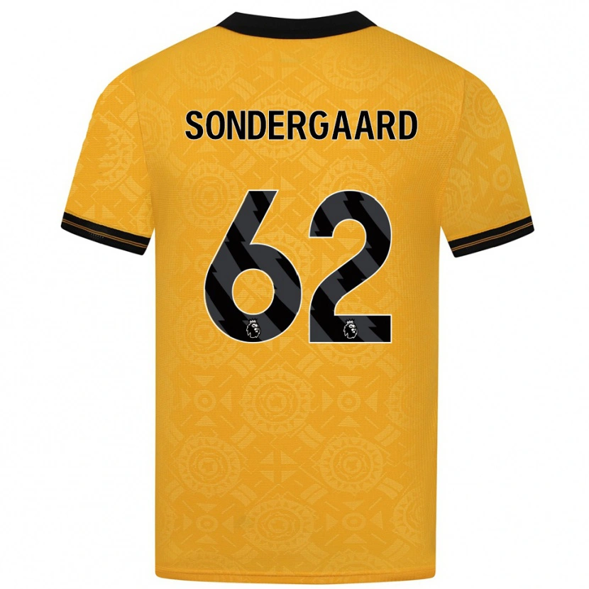 Danxen Homem Camisola Andreas Sondergaard #62 Amarelo Preto Principal 2025/26 Camisa