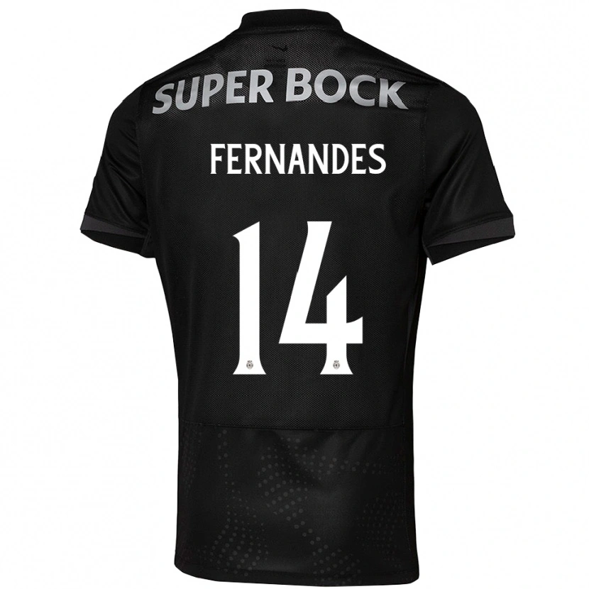 Danxen Homem Camisola Santiago Fernandes #14 Preto Branco Alternativa 2025/26 Camisa