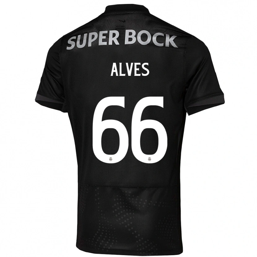 Danxen Homem Camisola Miguel Alves #66 Preto Branco Alternativa 2025/26 Camisa