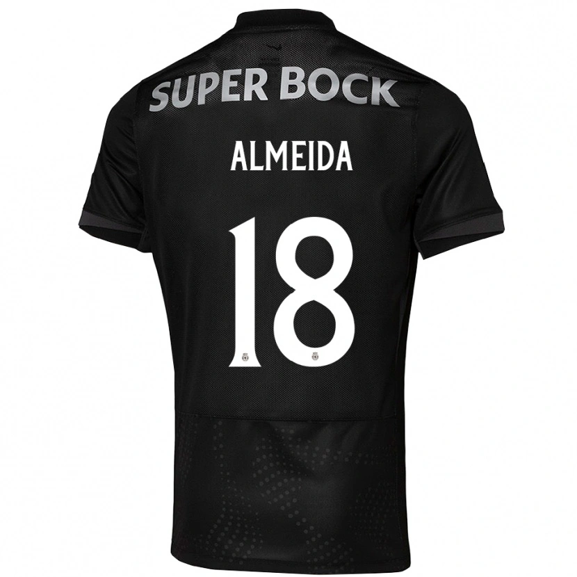 Danxen Homem Camisola Miguel Almeida #18 Preto Branco Alternativa 2025/26 Camisa