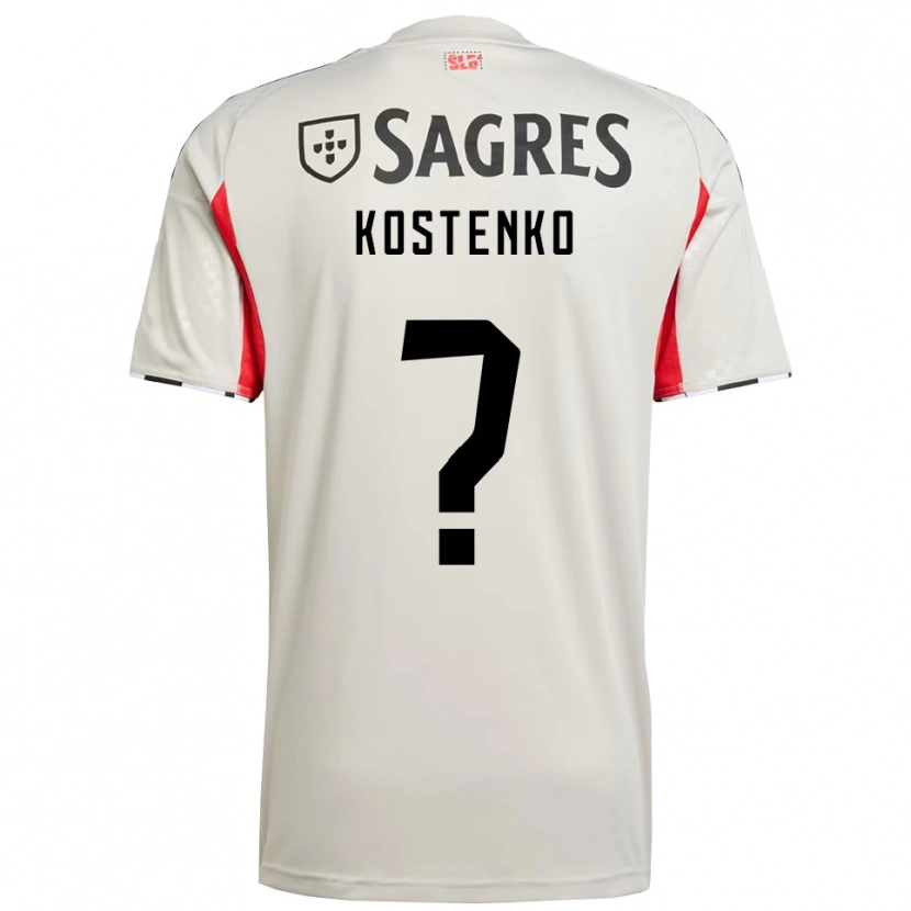 Danxen Homem Camisola Igor Kostenko #0 Branco Sujo Vermelho Alternativa 2025/26 Camisa