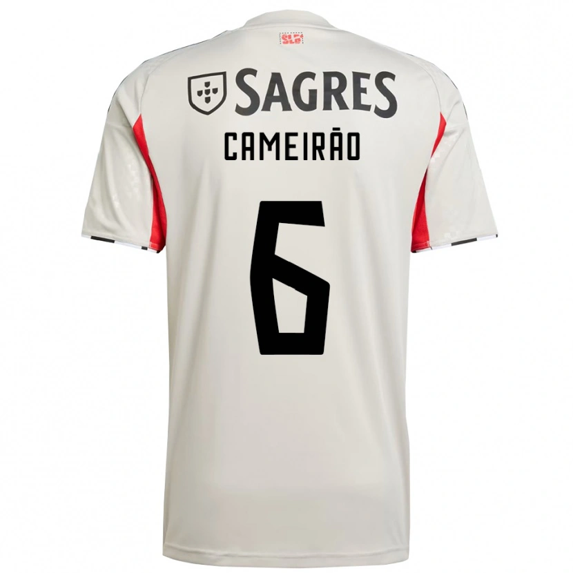 Danxen Homem Camisola Beatriz Cameirão #6 Branco Sujo Vermelho Alternativa 2025/26 Camisa
