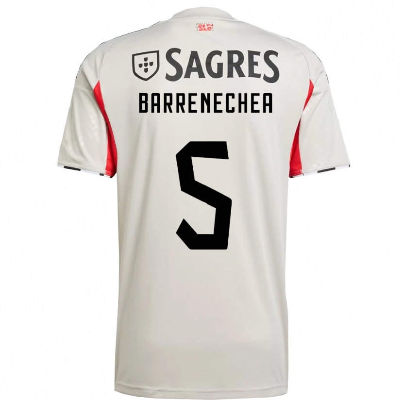 Danxen Homem Camisola Enzo Barrenechea #5 Branco Sujo Vermelho Alternativa 2025/26 Camisa