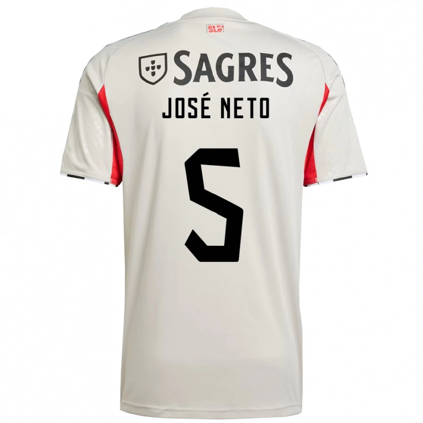 Danxen Homem Camisola José Neto #5 Branco Sujo Vermelho Alternativa 2025/26 Camisa