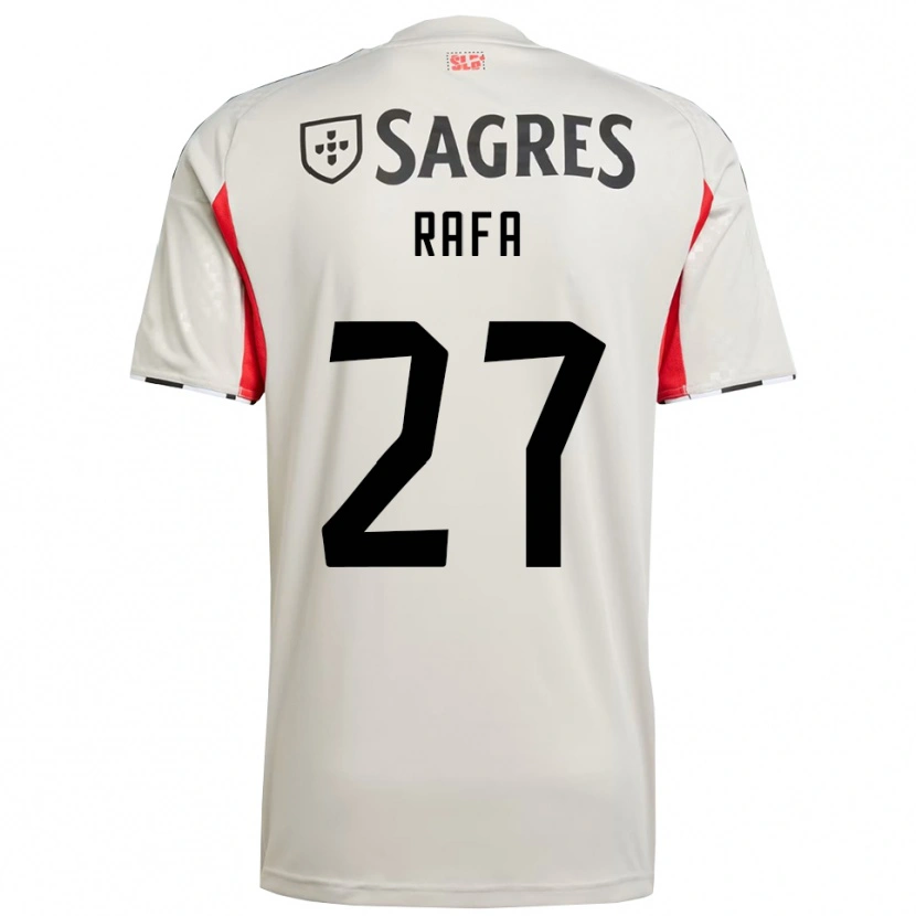 Danxen Homem Camisola Rafa Silva #27 Branco Sujo Vermelho Alternativa 2025/26 Camisa