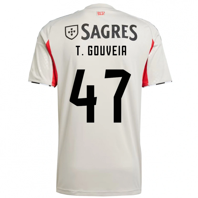 Danxen Homem Camisola Tiago Gouveia #47 Branco Sujo Vermelho Alternativa 2025/26 Camisa