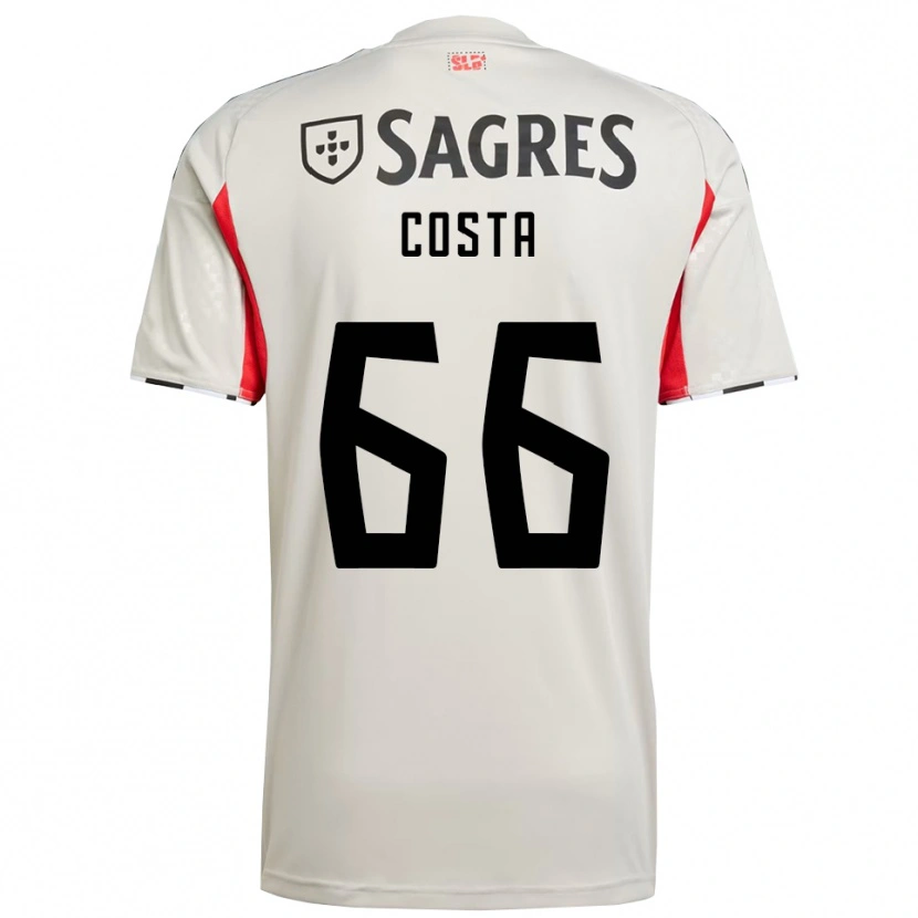 Danxen Homem Camisola Rute Costa #66 Branco Sujo Vermelho Alternativa 2025/26 Camisa