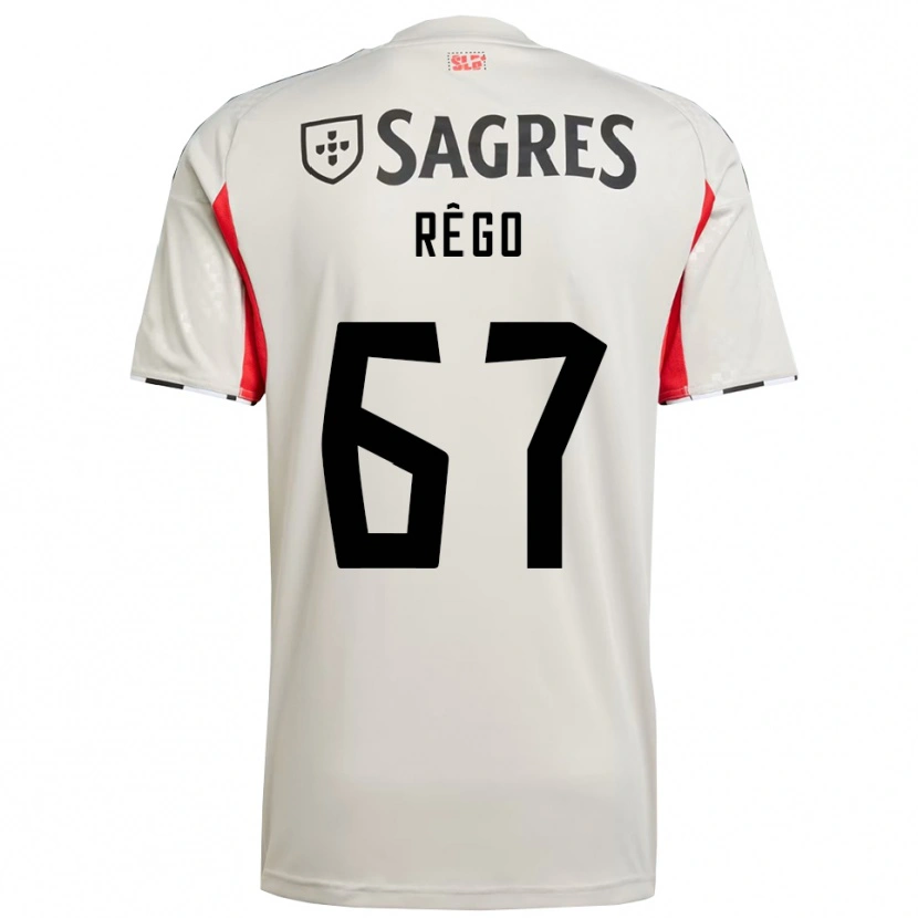 Danxen Homem Camisola Rodrigo Rêgo #67 Branco Sujo Vermelho Alternativa 2025/26 Camisa
