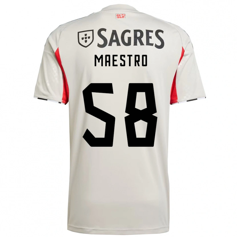 Danxen Homem Camisola Maestro #58 Branco Sujo Vermelho Alternativa 2025/26 Camisa