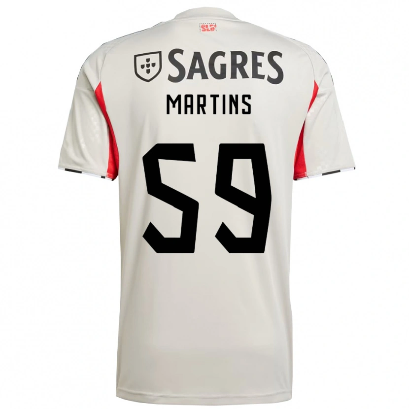 Danxen Homem Camisola Leandro Martins #59 Branco Sujo Vermelho Alternativa 2025/26 Camisa