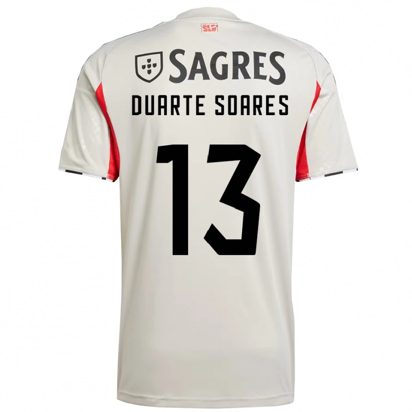 Danxen Homem Camisola Duarte Soares #13 Branco Sujo Vermelho Alternativa 2025/26 Camisa