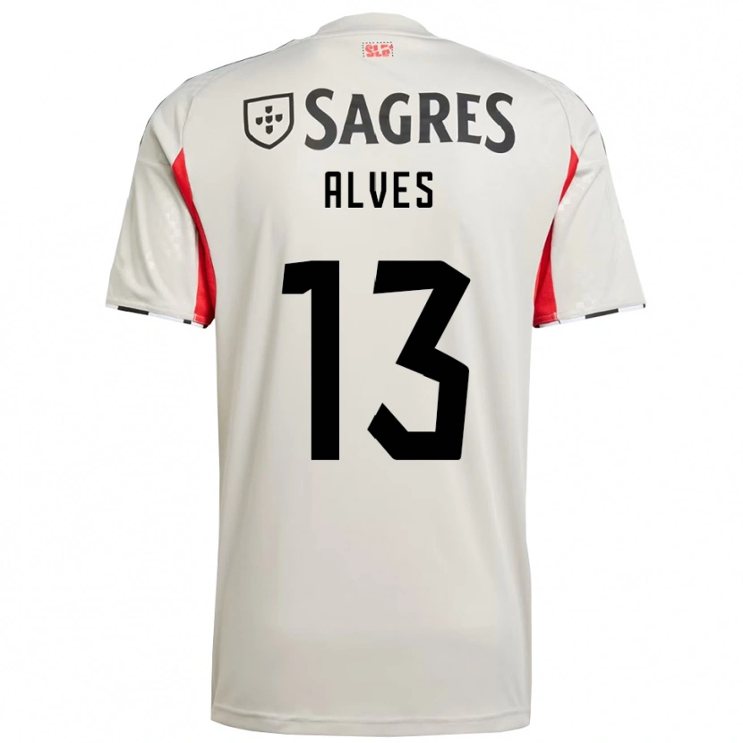 Danxen Homem Camisola Lúcia Alves #13 Branco Sujo Vermelho Alternativa 2025/26 Camisa