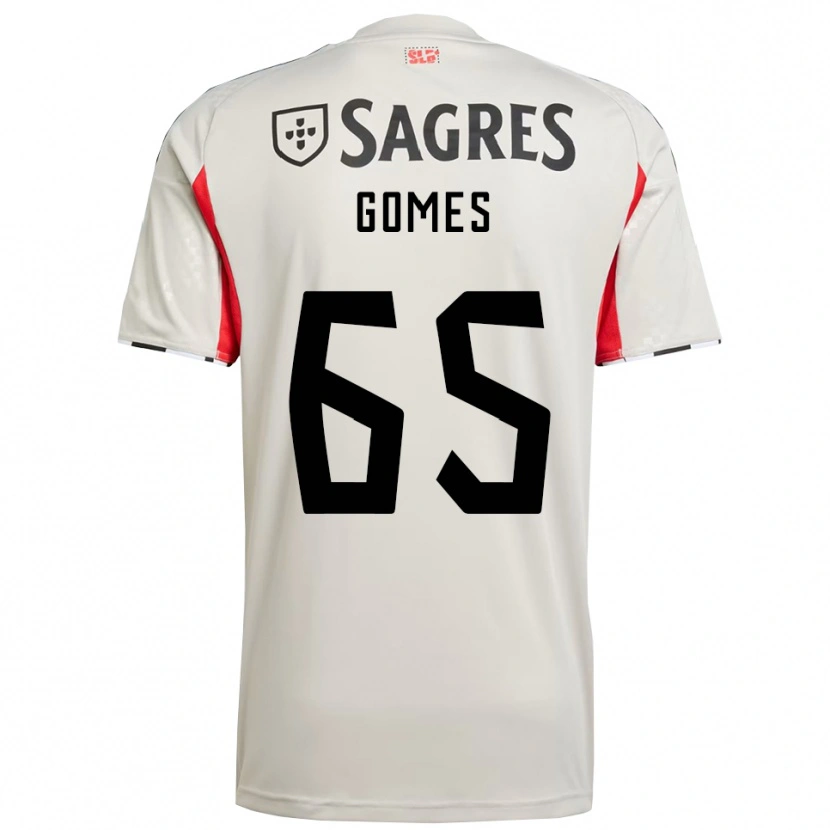 Danxen Homem Camisola André Gomes #65 Branco Sujo Vermelho Alternativa 2025/26 Camisa