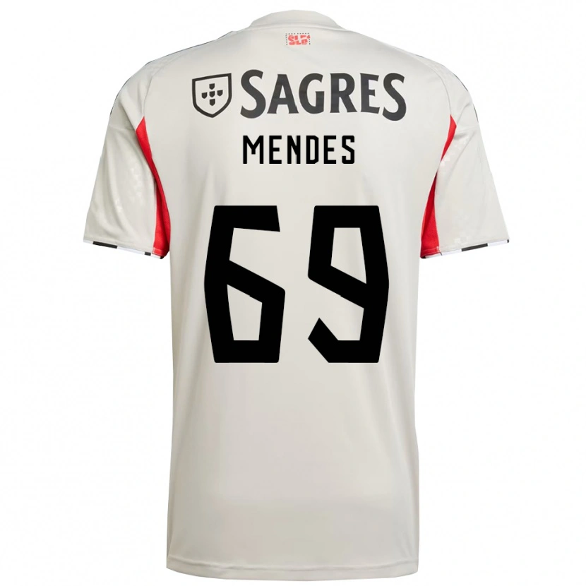 Danxen Homem Camisola Vladimir Mendes #69 Branco Sujo Vermelho Alternativa 2025/26 Camisa