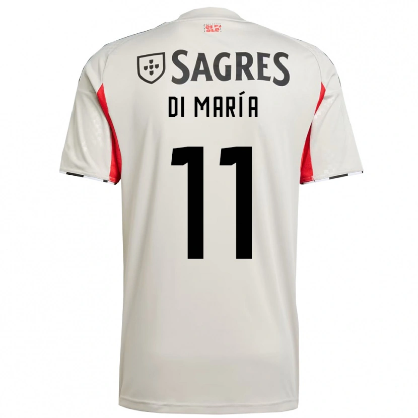 Danxen Homem Camisola Angel Di Maria #11 Branco Sujo Vermelho Alternativa 2025/26 Camisa