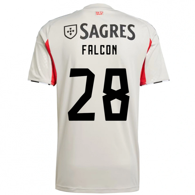Danxen Homem Camisola Andrea Falcón #28 Branco Sujo Vermelho Alternativa 2025/26 Camisa
