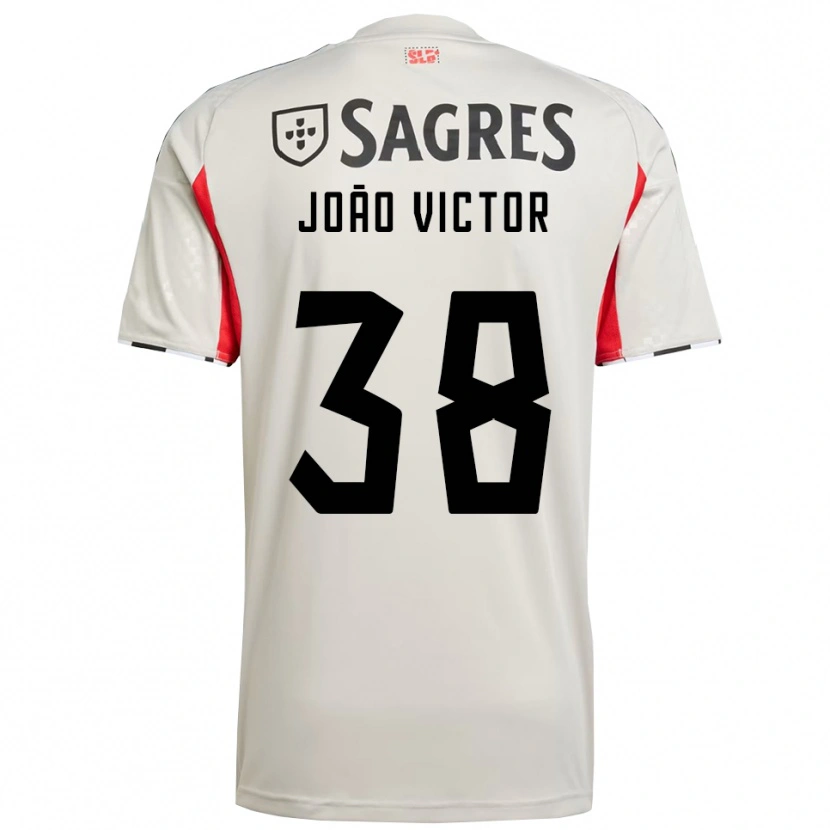 Danxen Homem Camisola Joao Victor #38 Branco Sujo Vermelho Alternativa 2025/26 Camisa