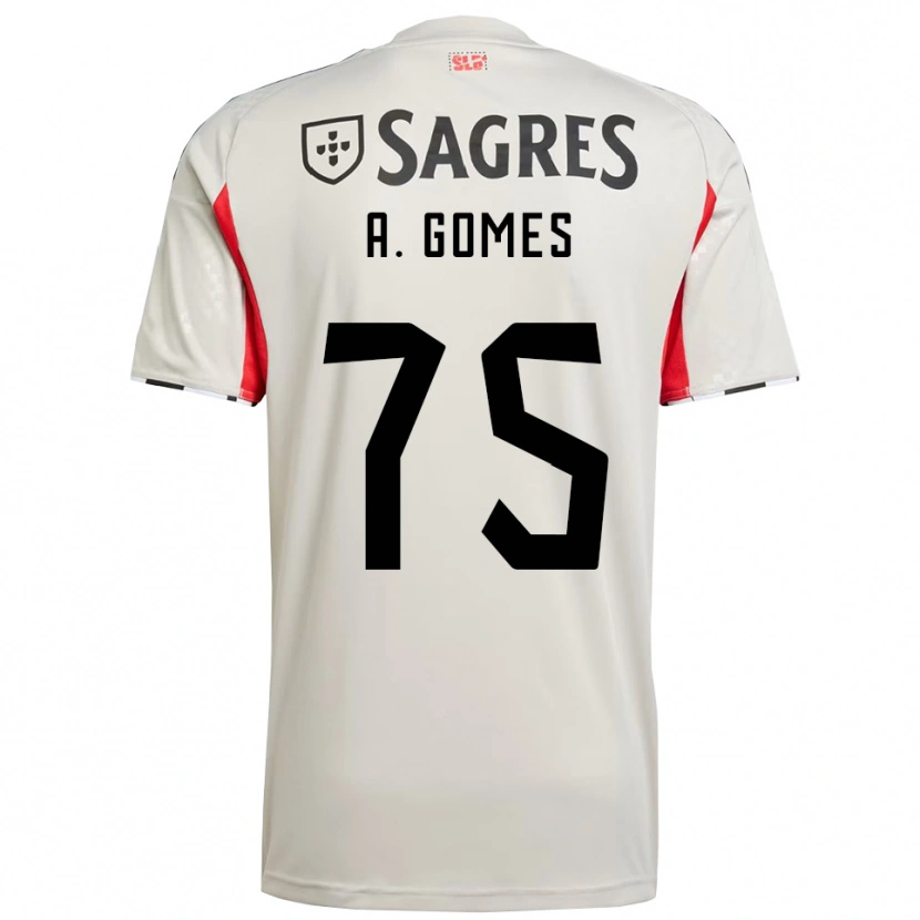 Danxen Homem Camisola André Gomes #75 Branco Sujo Vermelho Alternativa 2025/26 Camisa