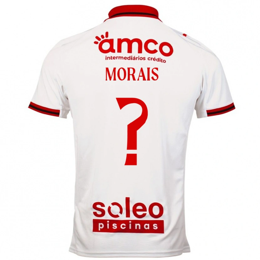 Danxen Homem Camisola Joao Morais #0 Branco Vermelho Alternativa 2025/26 Camisa