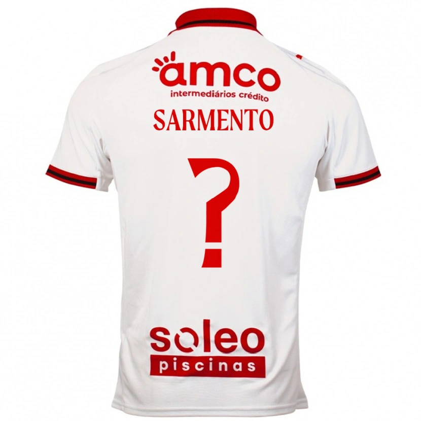 Danxen Homem Camisola Bernardo Sarmento #0 Branco Vermelho Alternativa 2025/26 Camisa