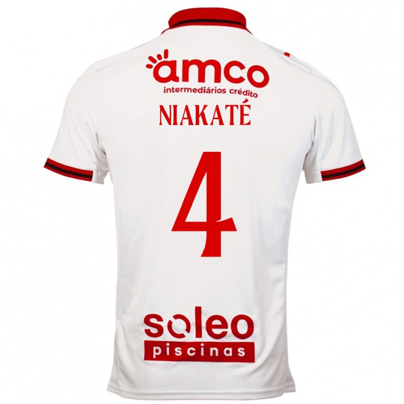 Danxen Homem Camisola Sikou Niakaté #4 Branco Vermelho Alternativa 2025/26 Camisa