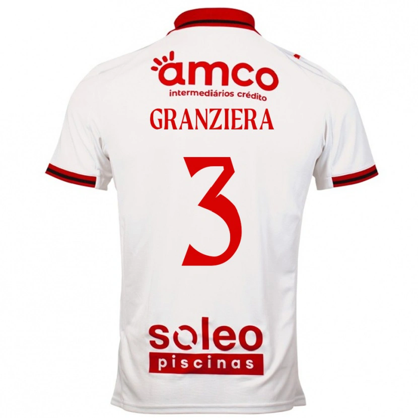 Danxen Homem Camisola Emanuele Granziera #3 Branco Vermelho Alternativa 2025/26 Camisa