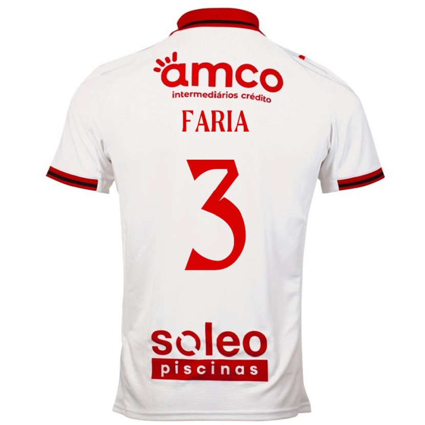 Danxen Homem Camisola Hélder Faria #3 Branco Vermelho Alternativa 2025/26 Camisa