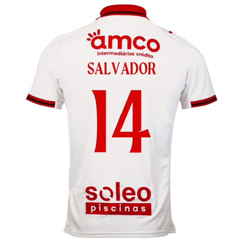 Danxen Homem Camisola João Salvador #14 Branco Vermelho Alternativa 2025/26 Camisa