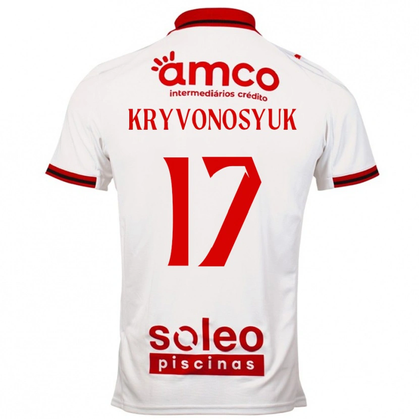 Danxen Homem Camisola Leonardo Kryvonosyuk #17 Branco Vermelho Alternativa 2025/26 Camisa