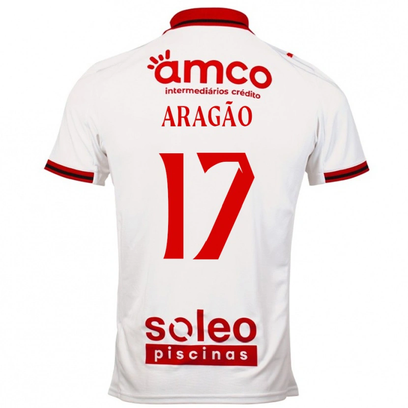 Danxen Homem Camisola João Aragão #17 Branco Vermelho Alternativa 2025/26 Camisa