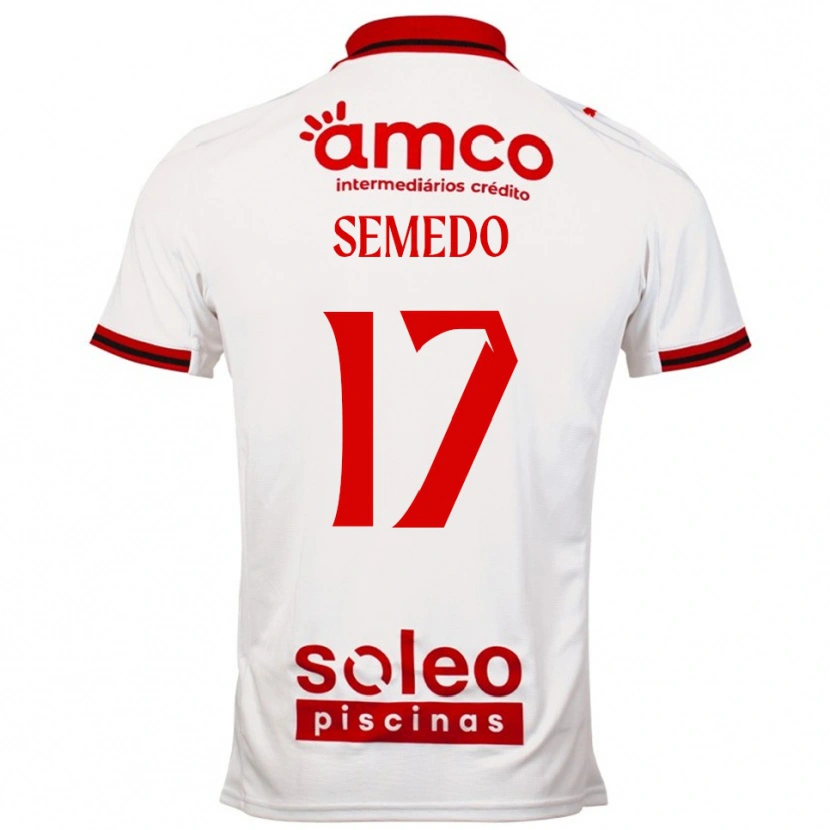 Danxen Homem Camisola Afonso Semedo #17 Branco Vermelho Alternativa 2025/26 Camisa