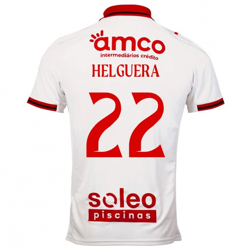 Danxen Homem Camisola Thiago Helguera #22 Branco Vermelho Alternativa 2025/26 Camisa