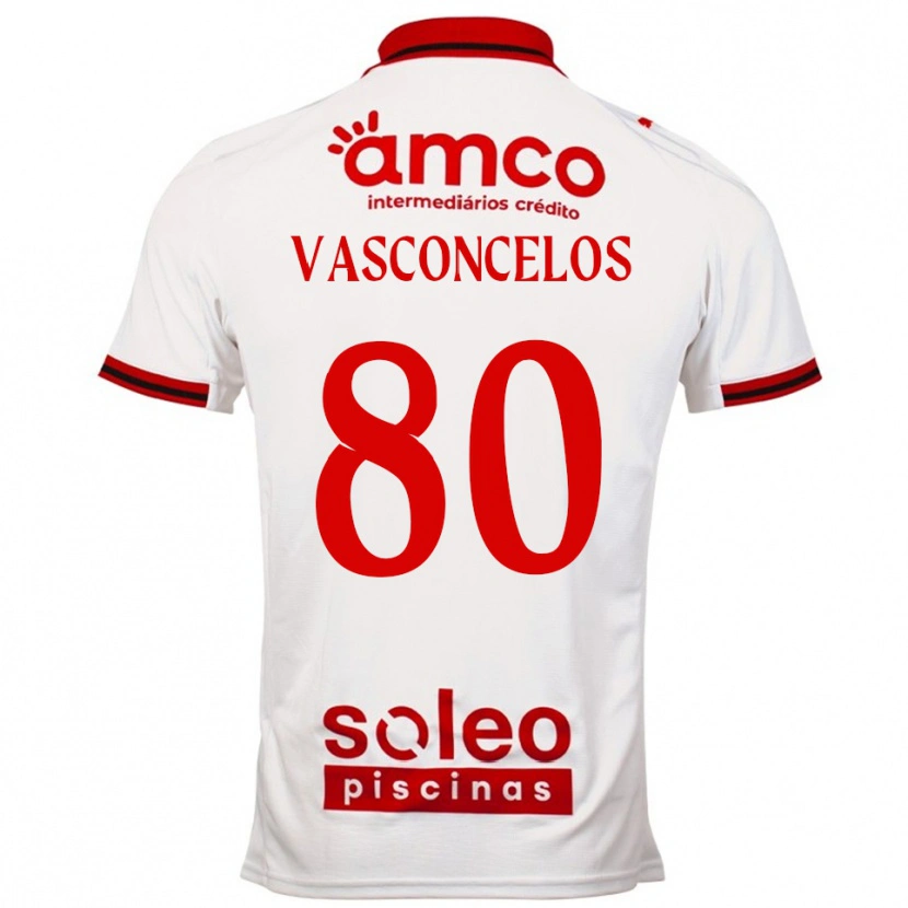 Danxen Homem Camisola Vasconcelos #80 Branco Vermelho Alternativa 2025/26 Camisa
