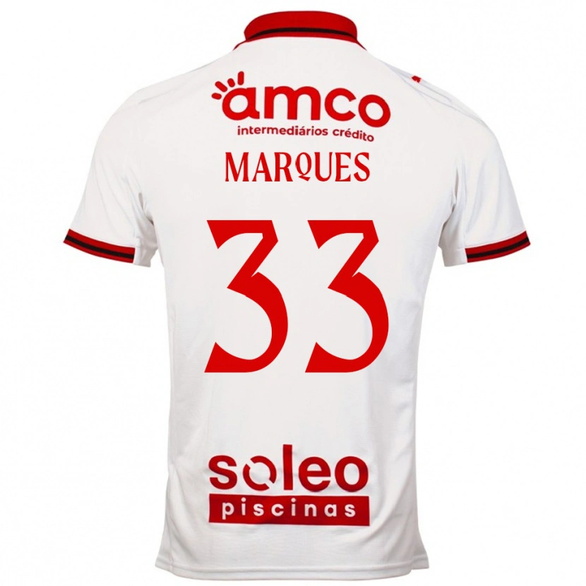 Danxen Homem Camisola João Marques #33 Branco Vermelho Alternativa 2025/26 Camisa