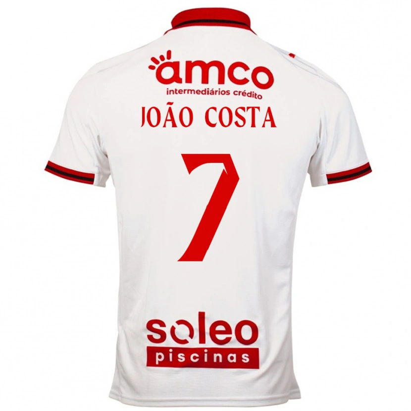 Danxen Homem Camisola João Costa #7 Branco Vermelho Alternativa 2025/26 Camisa