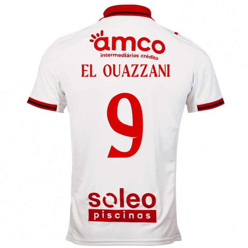 Danxen Homem Camisola Amine El Ouazzani #9 Branco Vermelho Alternativa 2025/26 Camisa