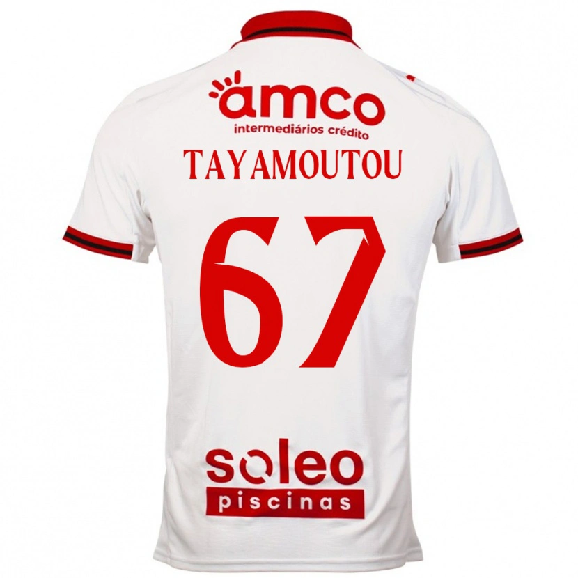 Danxen Homem Camisola Enzo Tayamoutou #67 Branco Vermelho Alternativa 2025/26 Camisa