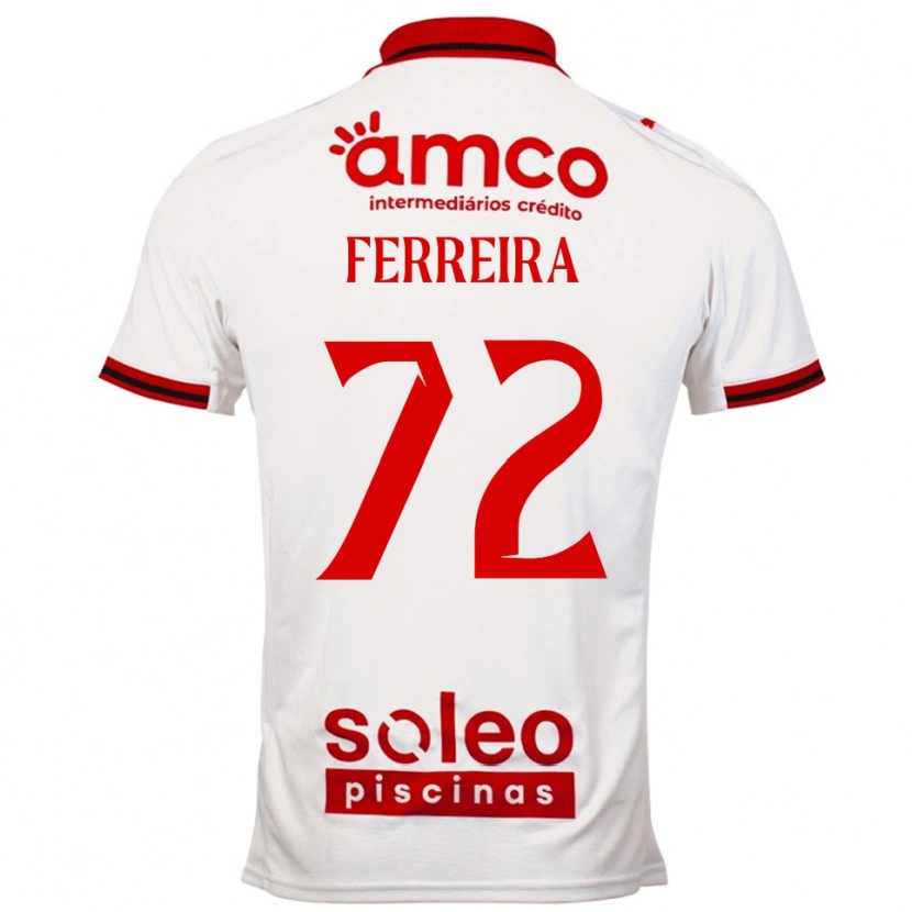 Danxen Homem Camisola André Ferreira #72 Branco Vermelho Alternativa 2025/26 Camisa