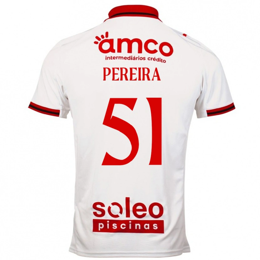Danxen Homem Camisola Evy Pereira #51 Branco Vermelho Alternativa 2025/26 Camisa