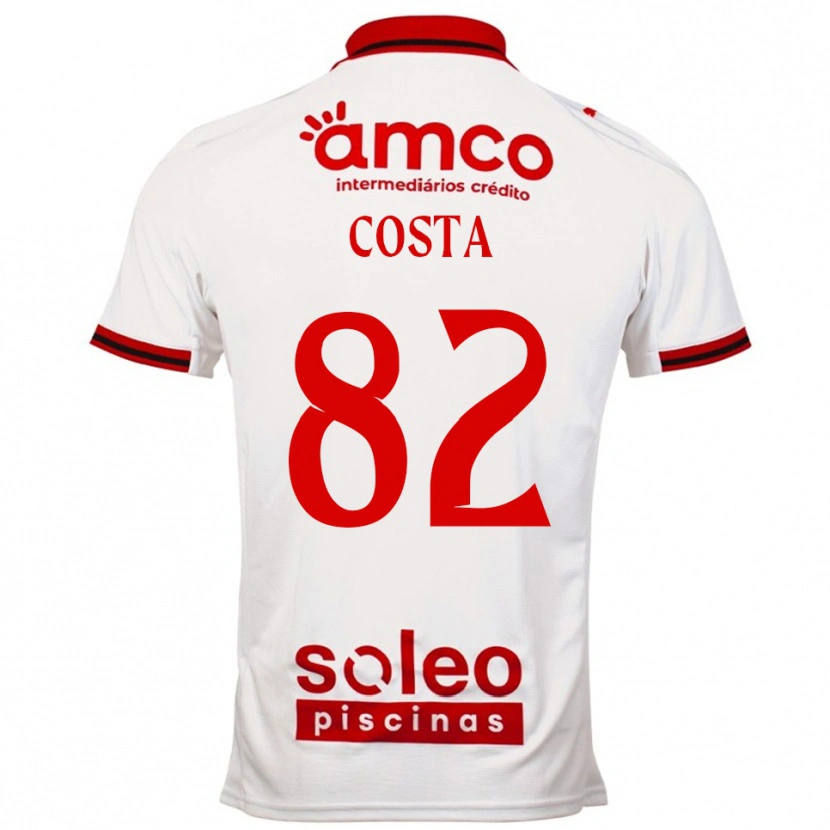 Danxen Homem Camisola Gui Costa #82 Branco Vermelho Alternativa 2025/26 Camisa