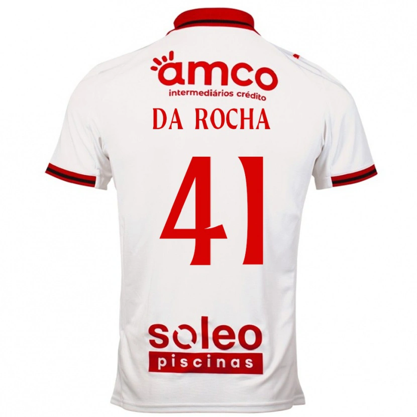 Danxen Homem Camisola Yanis Da Rocha #41 Branco Vermelho Alternativa 2025/26 Camisa
