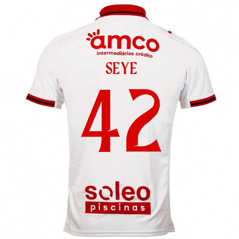 Danxen Homem Camisola Modou Seye #42 Branco Vermelho Alternativa 2025/26 Camisa