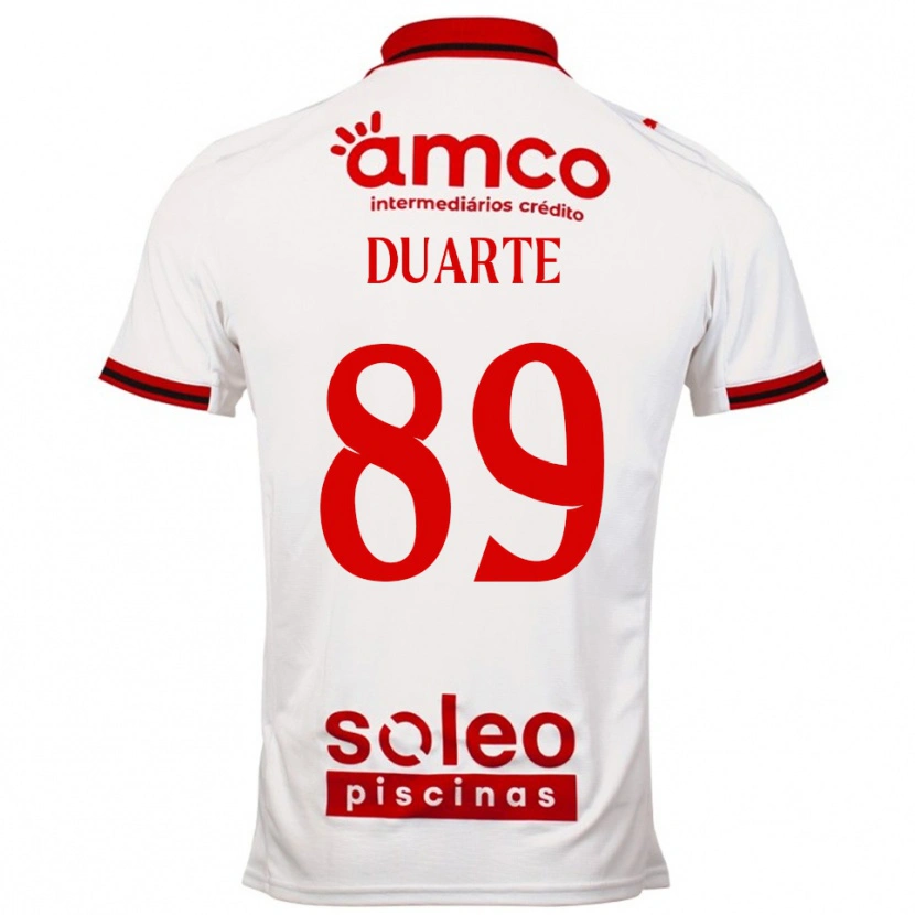 Danxen Homem Camisola Afonso Duarte #89 Branco Vermelho Alternativa 2025/26 Camisa