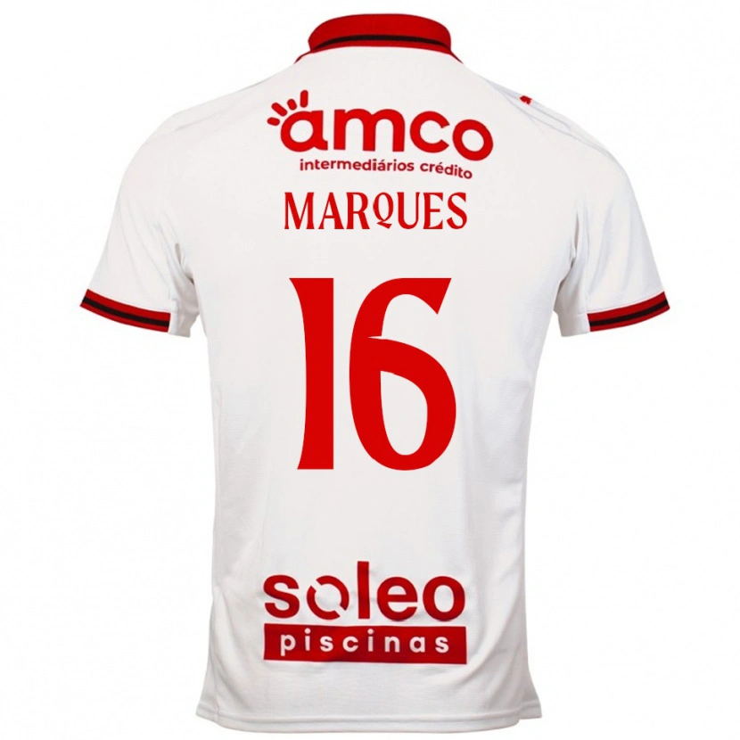 Danxen Homem Camisola Rodrigo Marques #16 Branco Vermelho Alternativa 2025/26 Camisa