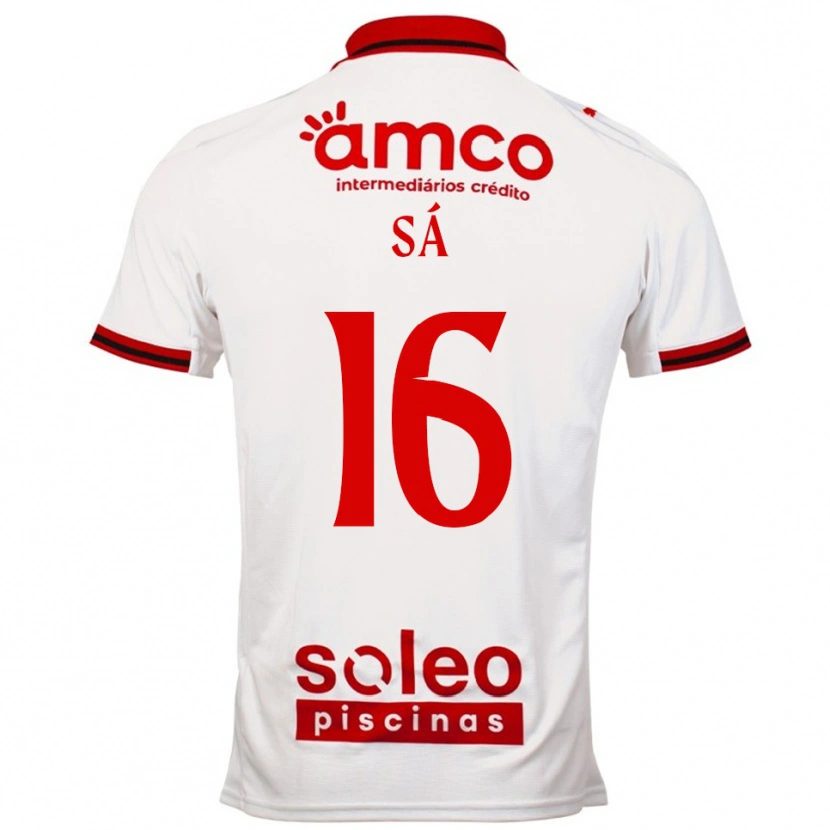 Danxen Homem Camisola Manuel Sá #16 Branco Vermelho Alternativa 2025/26 Camisa
