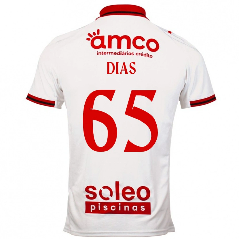 Danxen Homem Camisola Leandro Dias #65 Branco Vermelho Alternativa 2025/26 Camisa