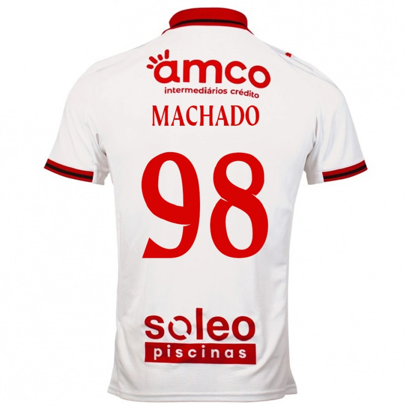 Danxen Homem Camisola Gonçalo Machado #98 Branco Vermelho Alternativa 2025/26 Camisa