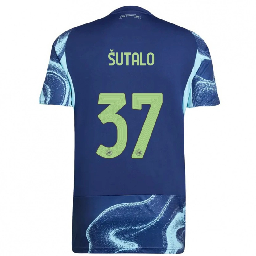 Danxen Homem Camisola Josip Šutalo #37 Marinho Azul Celeste Alternativa 2025/26 Camisa
