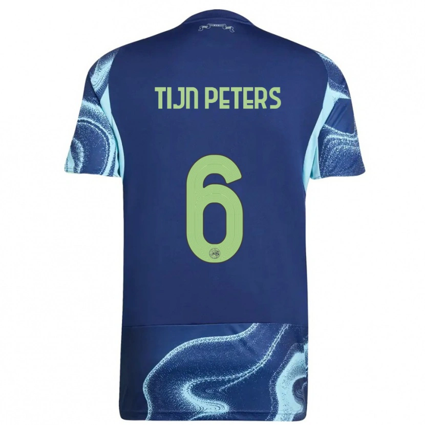 Danxen Homem Camisola Tijn Peters #6 Marinho Azul Celeste Alternativa 2025/26 Camisa